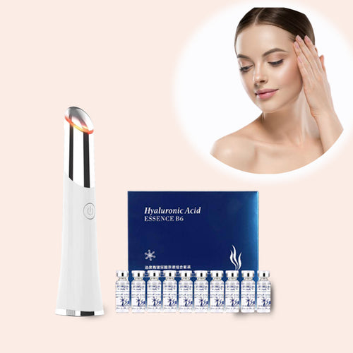 Sonic Eye Massage Wand +Hyaluronic Vitamin B6 Ampoules Skin Care - Mona Beauty USA